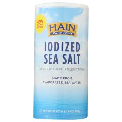 Hain Salt Iodized, 8x21Oz