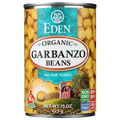 Eden Foods, Bean Can Garbanzo No Salt Organic, 12x15Oz