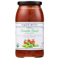 Made With Sauce Pasta Tomato Basil Organic, 12x24Oz