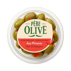 Green Olives With Peppers 6x150Gr