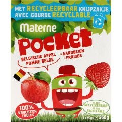 Materne Pocket Belgian Apple/Strawberry 4-Packx6x90Gr