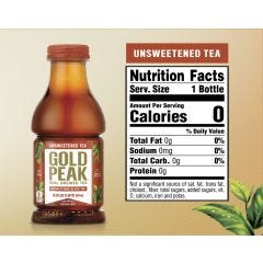 Gold Peak Unsweetened Black Tea Bottles, 18.5 fl oz, 12 Pack