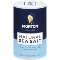 Morton, Natural Sea Salt, 12x26Oz