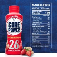 Core Power Protein Strawberry Banana 26g Bottles, 14 fl oz, 12 Pack