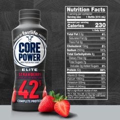 Core Power Protein Strawberry Elite 42G Bottles, 14 fl oz, 12 Pack