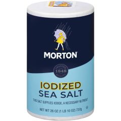 Morton, Sea Salt Iodized, 12x26Oz