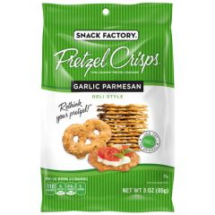 Snack Factory Pretzel Crisps Garlic Parmesan, 8x3Oz