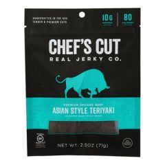 Chefs Cut Jerky Steak Asian Teriyaki, 8x2.5Oz