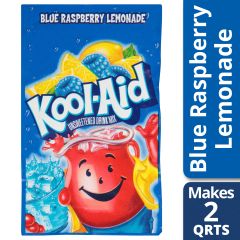 Kool-aid, Unsweetened Blue Raspberry Lemonade Powdered Drink Mix Caffeine Free Packet, 48x2Qt