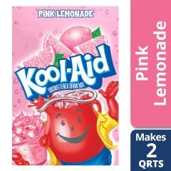 Kool-aid, Unsweetened Pink Lemonade Powdered Drink Mix Caffeine Free Packet, 48x2Qt