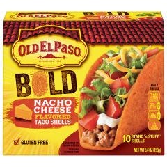 Old El Paso, Gluten Free B Nacho Cheese Taco Shells, 6x5.4Oz