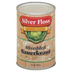 Silver Floss, Barrel Cured Shredded Sauerkraut Can, 24x14.4Oz