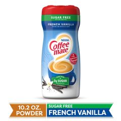 Coffee Mate, Sugar Free French Vanilla Powder Creamer Canister Non-dairy Lactose Free Gluten Free Creamer, 6x10.2Oz