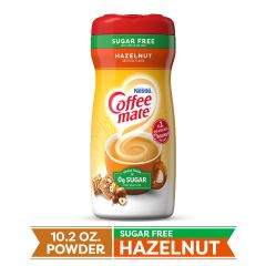 Coffee Mate, Sugar Free Hazelnut Powder Creamer Canister Non-dairy Lactose Free Gluten Free Creamer, 6x10.2Oz