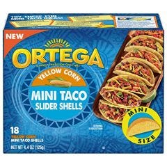 Ortega, Yellow Corn Mini Taco Slider Shells 18 ct, 6x4.4Oz