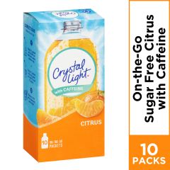 Crystal Light, Citrus On The Go Powdered Drink Mix With Caffeine Packets, 12x.9Oz
