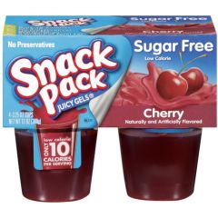 Snack Pack, Sugar Free Cherry Gels , 12x13Oz