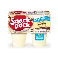 Snack Pack, Sugar Free Vanilla 4 Pack, 12x13Oz