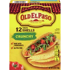 Old El Paso, Crunchy Taco Shells Gluten Free, 12x12Ct