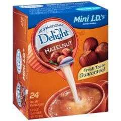 International Delight, Hazelnut Coffee Creamer Singles 24 Count, 6x10.5Fz