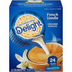 International Delight, French Vanilla Coffee Creamer Singles 24 Count, 6x10.5Fz