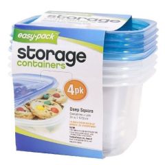 Easy-Pack, Food Storage Square 4Pk, 6x34Oz