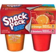 Snack Pack, Stawberry & Orange Gelatin, 12x13Oz