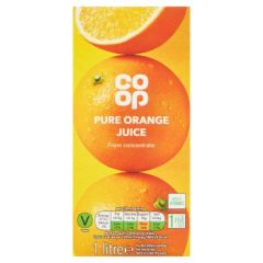 Co-Op Pure Orange Juice , 12X1Ltr
