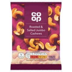 Co-op Roasted & Salted Jumbo Cashews 18x150g