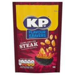 KP Flavour Kravers Flame Grilled Steak Flavour Peanuts 9x140g