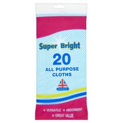 Super Bright All Purpose Cloths, 10x20pack