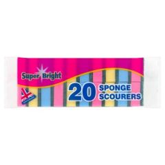Super Bright Sponge Scourers, 12x20pack