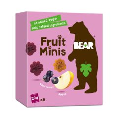 Bear, Fruit Minis Blakcurant+Apple, 4x5x20g
