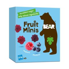 Bear, Fruit Minis Raspberry+Blueberry, 4x5x20g