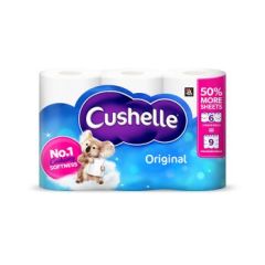 Cushelle Original Toilet Rolls 6 Mega Rolls 50% More Sheets, 4x6ct