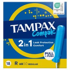 Tampax Compak Regular Tampons With Applicator, 6x18ct
