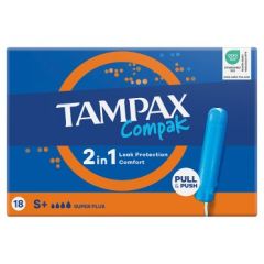 Tampax Compak Super Plus Tampons With Applicator, 6x18ct