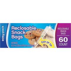 Easy-Pack, Zipper Snack Bags, 6x60Ct