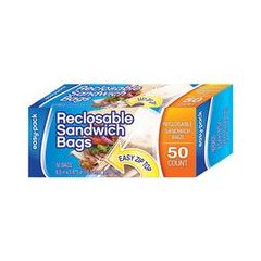 Easy-Pack, Sandwich Zip Bags, 6x50Ct