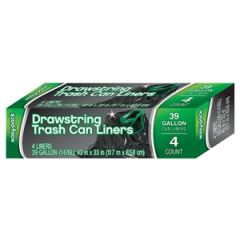 Easy-Pack, 39 Gallon Trash Drawstring, 6x4Ct
