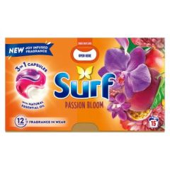 Surf 3 In 1 Laundry Washing Detergent Capsules Passion Bloom 15 Washes, 4x15ct