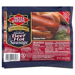 Frozen-Dietz & Watson Beef Sausage, 12x12Oz