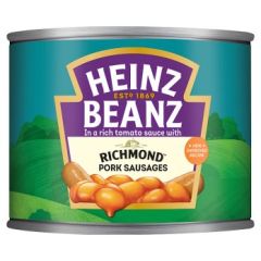 Heinz Beanz In a Rich Tomato Sauce With Richmond Pork Sausages 24x200G