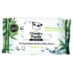 The Cheeky Panda 64 Biodegradable Bamboo Baby Wipes 12X60