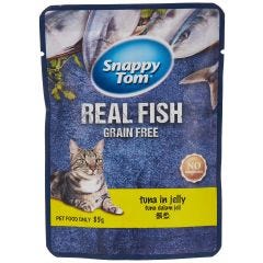Snappy Tom, Pouch Tuna In Jelly, 48x85g