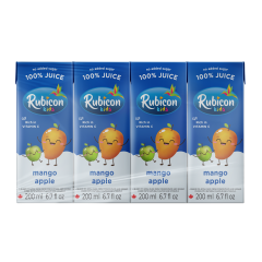 Rubicon, Mango & Apple No Sugar Added, 4x8x200ml