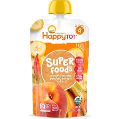 Happy Family, Super Foods Bananas Peaches & Mango + Super Chia, 2x8x120g