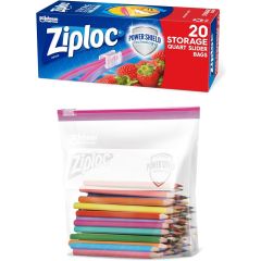 Ziploc, Slider Storage Bags Quart, 12x20ct