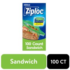 Ziploc, Sandwich Bags, 12x100ct