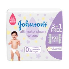Johnson's Ultimate Clean Wipes 3/3+1/48 Pcs, 3x3x48ct